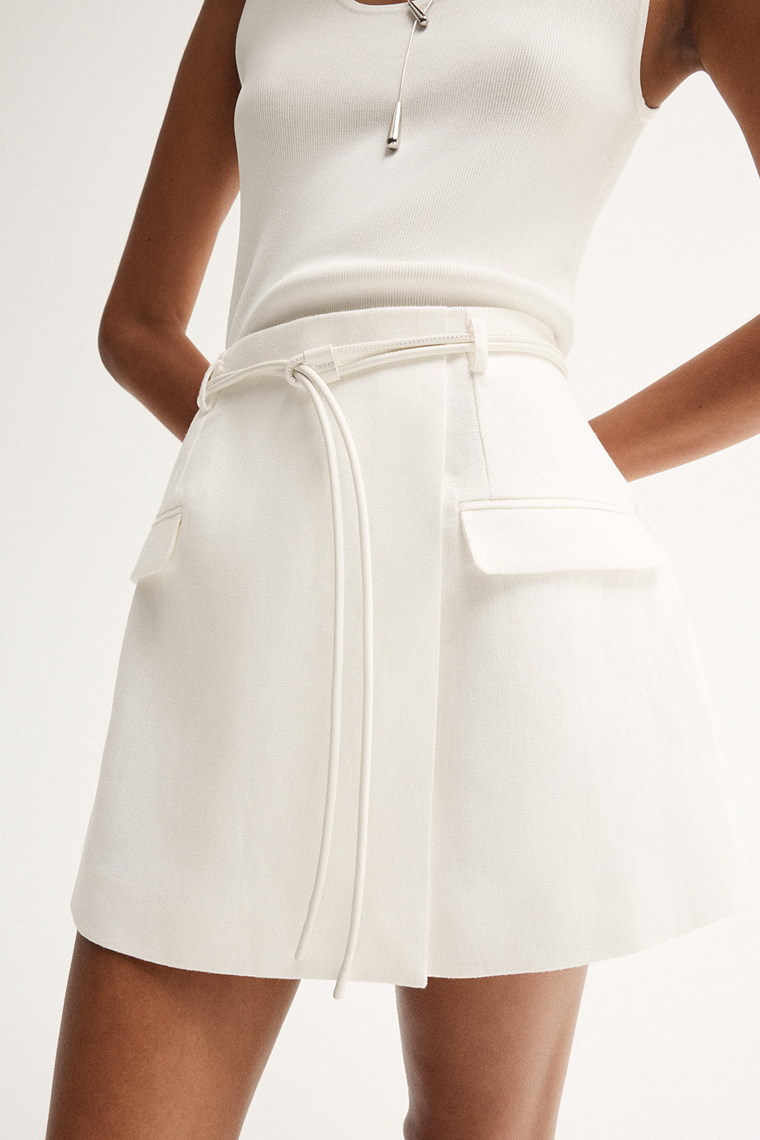 Farley Mini Skirt White