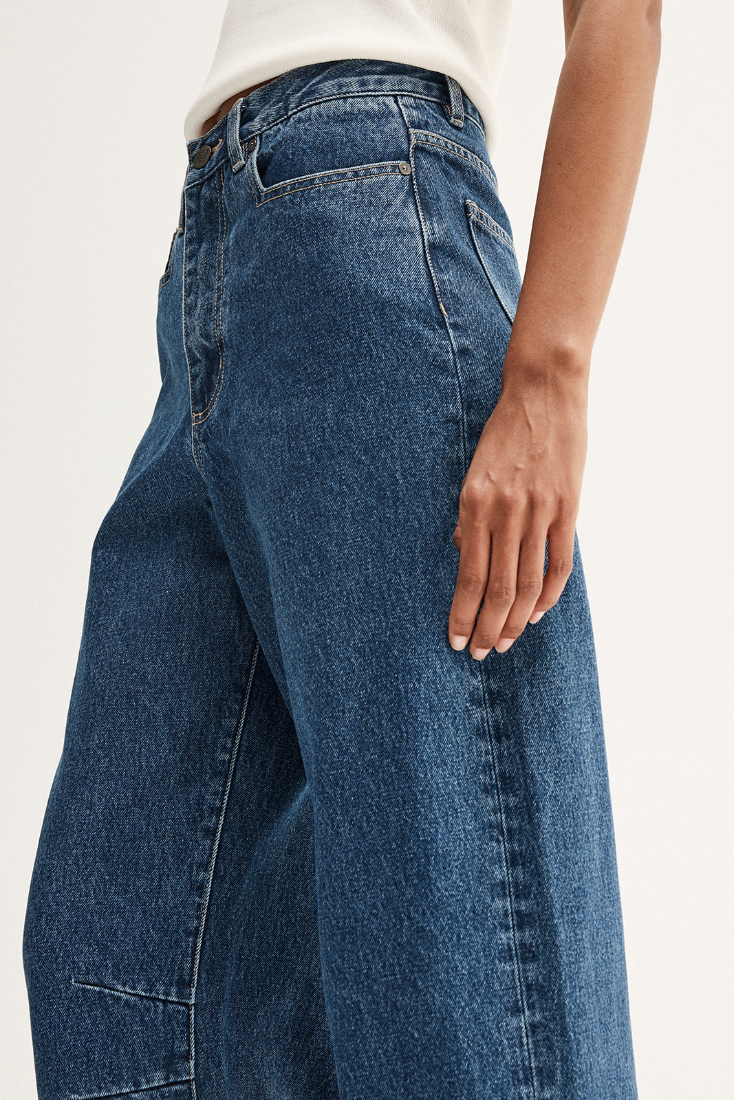 Mason Barrel Leg Jean Dark Indigo