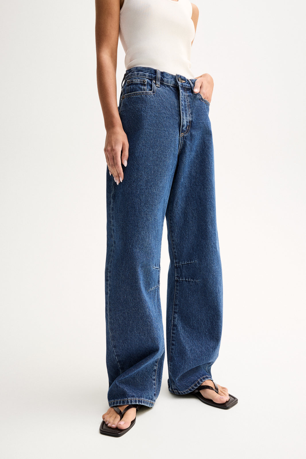 Mason Barrel Leg Jean Dark Indigo