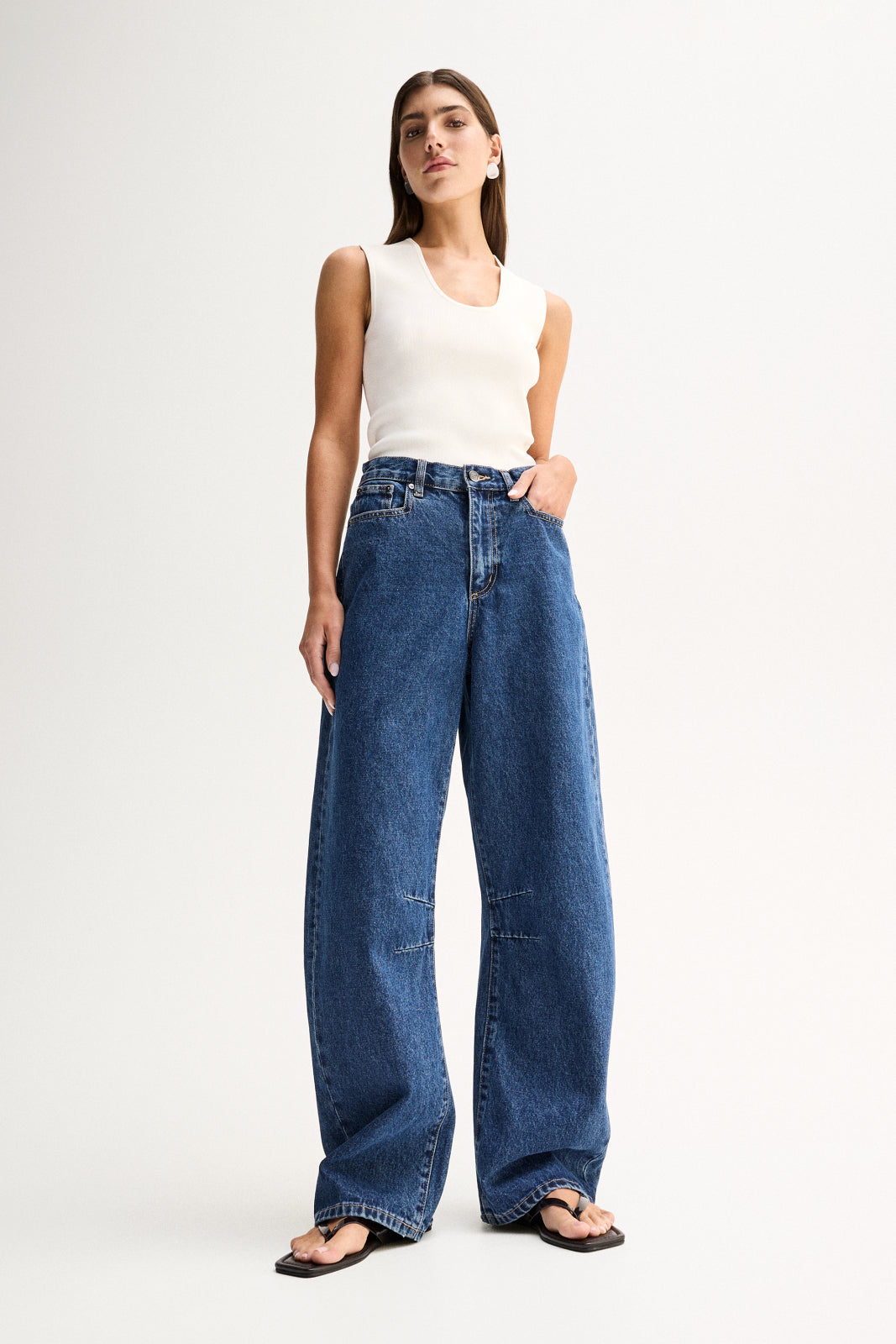 Mason Barrel Leg Jean Dark Indigo