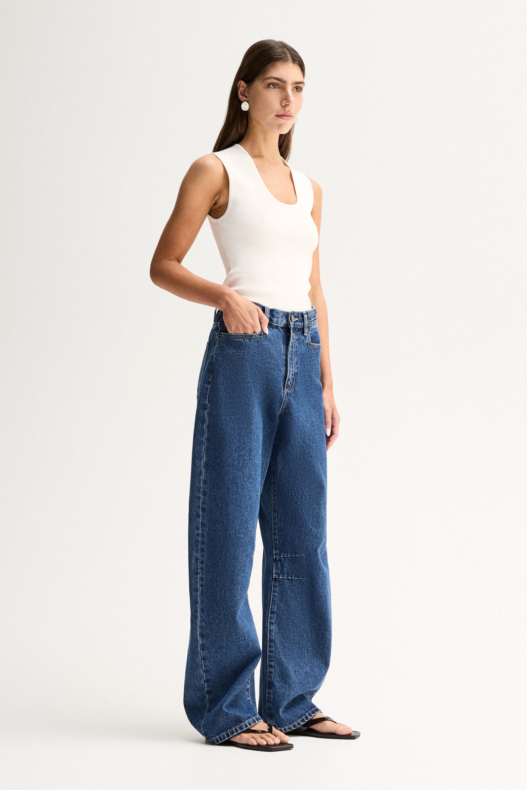 Mason Barrel Leg Jean Dark Indigo
