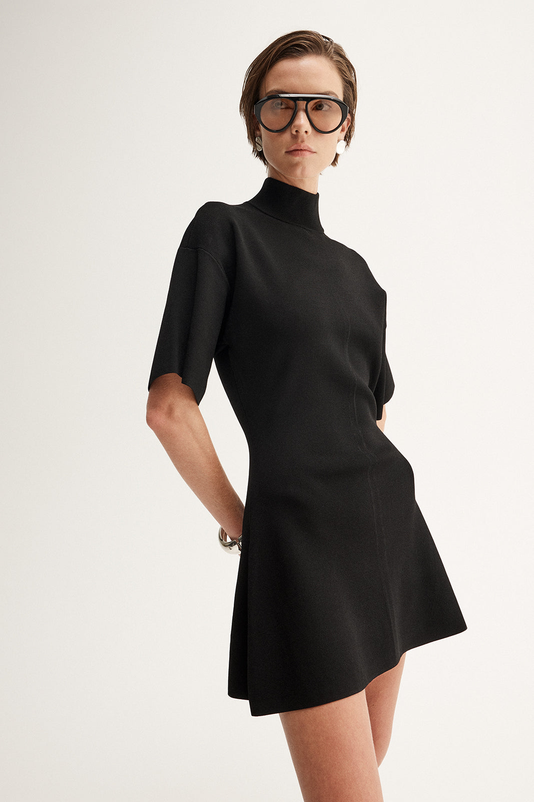Marley Knit Dress - Women's Mini Dress in Black - Elka Collective