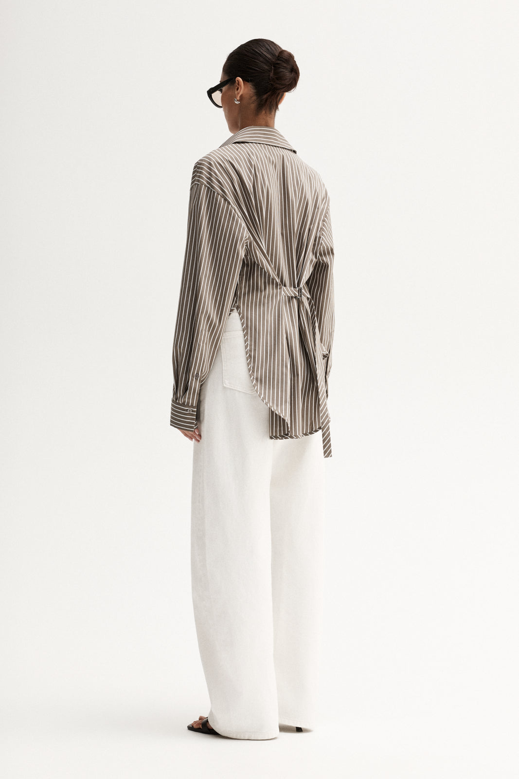 Emry Stripe Shirt Taupe Stripe