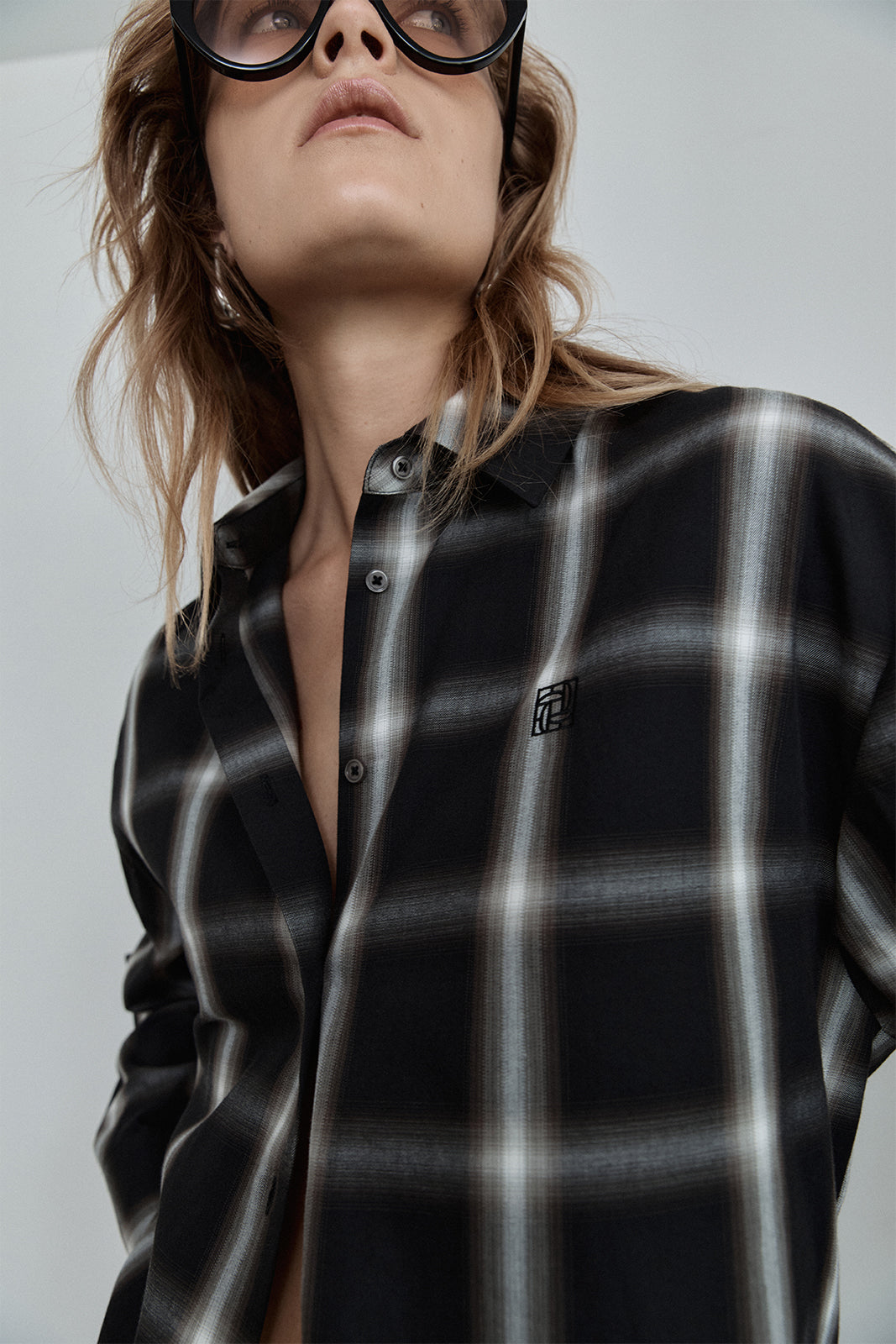 Women's Esme Long Sleeve Shirt in Brown Check - Elka Collective