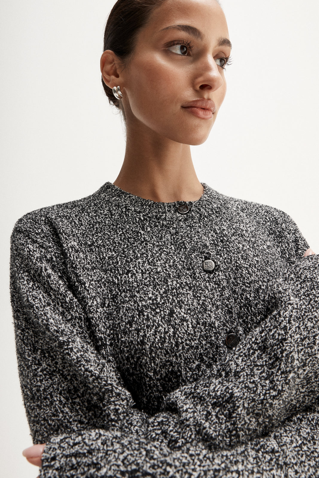 Marnie Knit Cardigan Black Mix