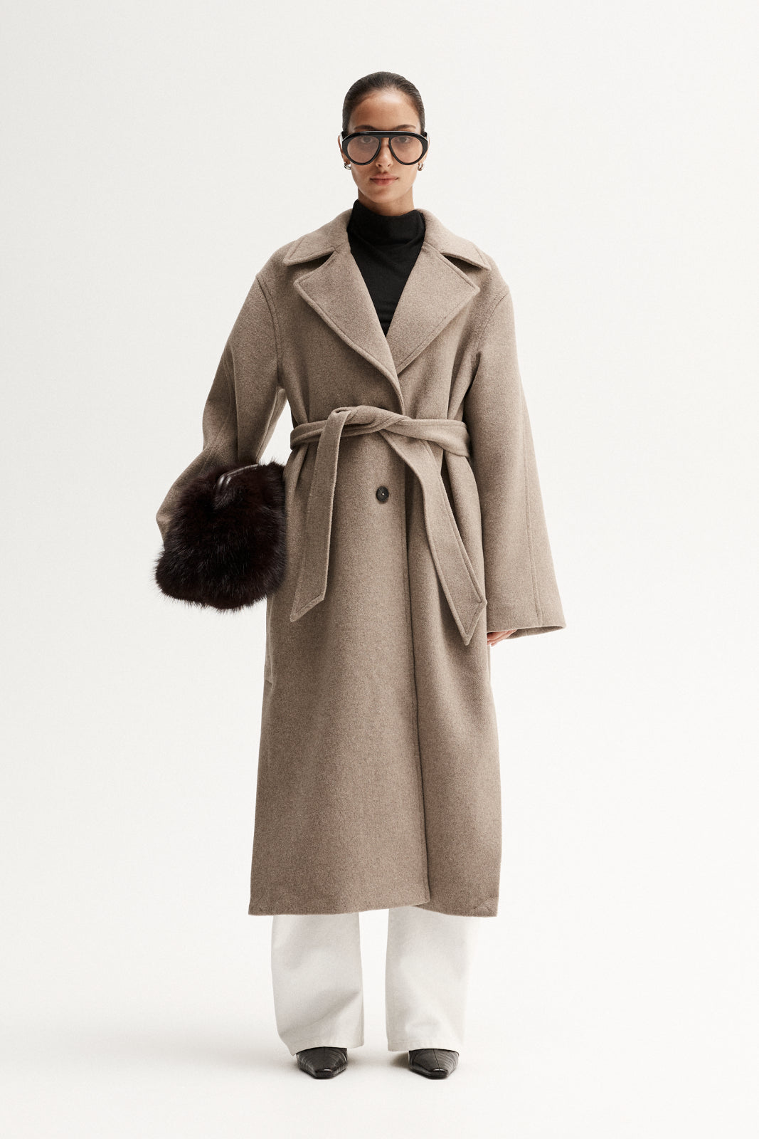 Women's Knox Coat in Tan Oatmarle - Elka Collective