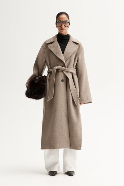Women's Knox Coat in Tan Oatmarle - Elka Collective