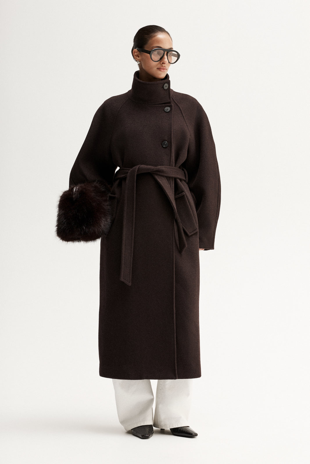 Women's Angelica Coat in Dark Brown - Elka Collective