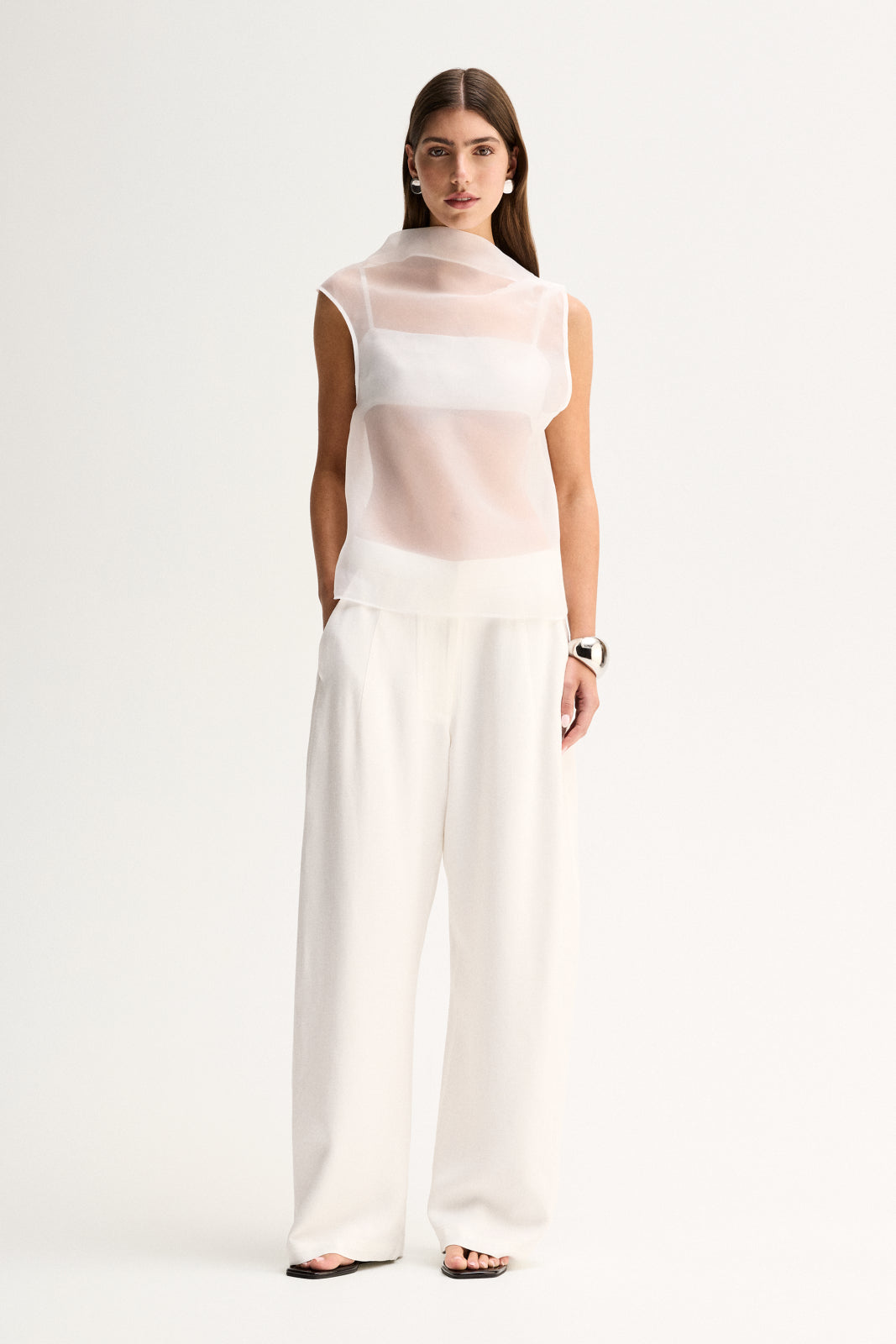 Hopkins Sheer Top White