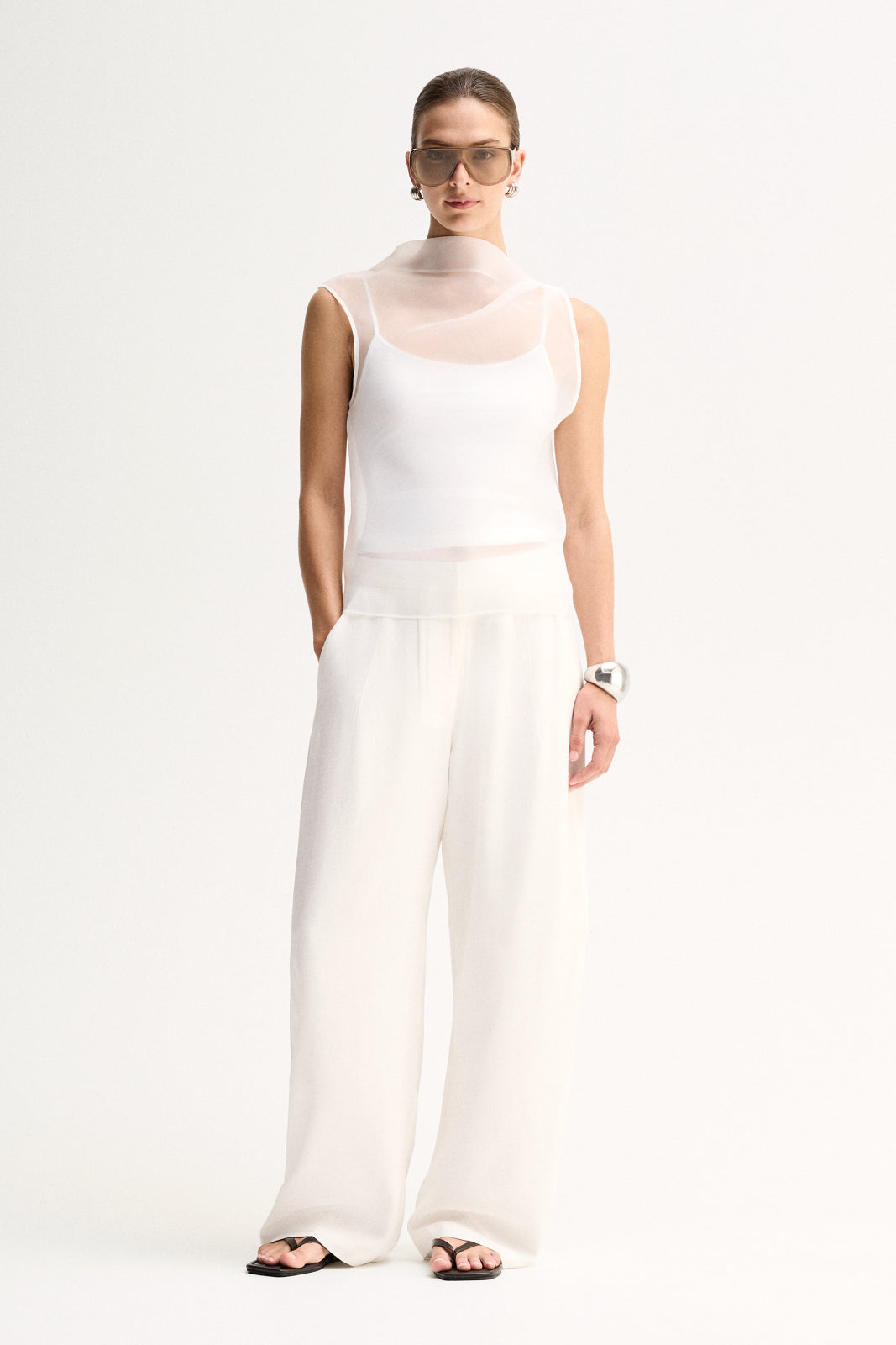 Hopkins Sheer Top White