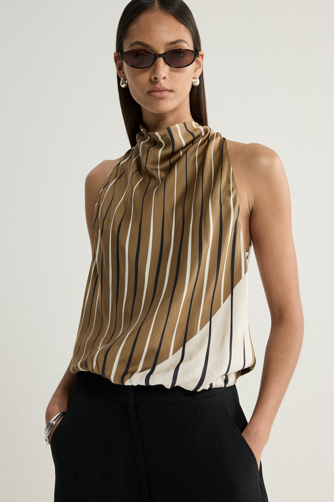 Sloane Top Moss Stripe