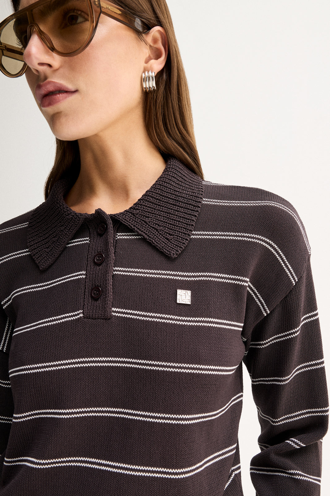 Irina Knit Jumper Chocolate Stripe