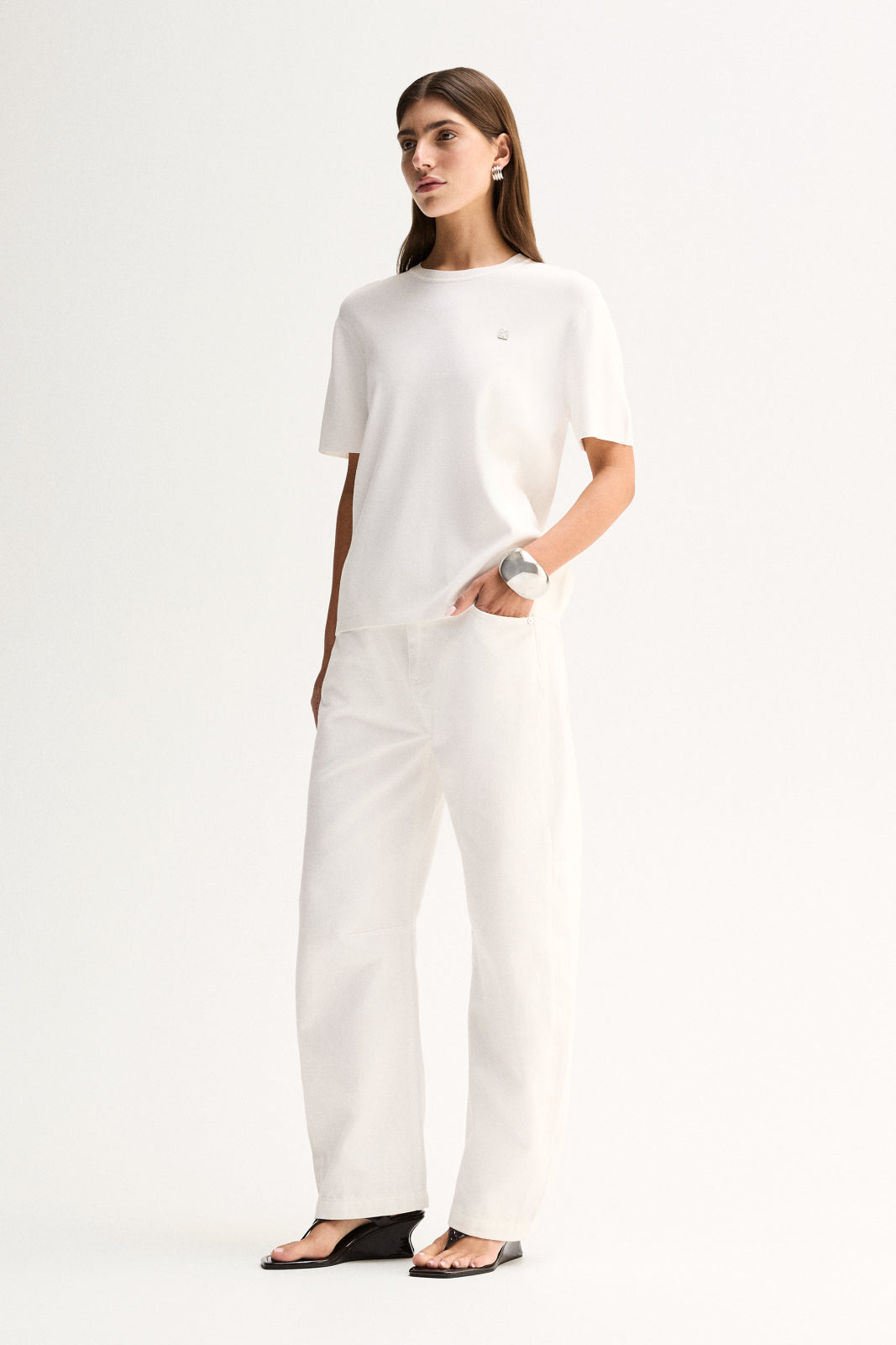Vaughn Knit Tee White