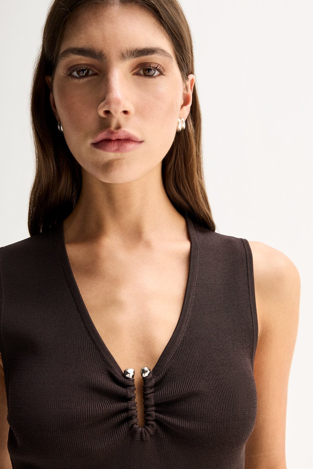 Lindsay Knit Top Chocolate