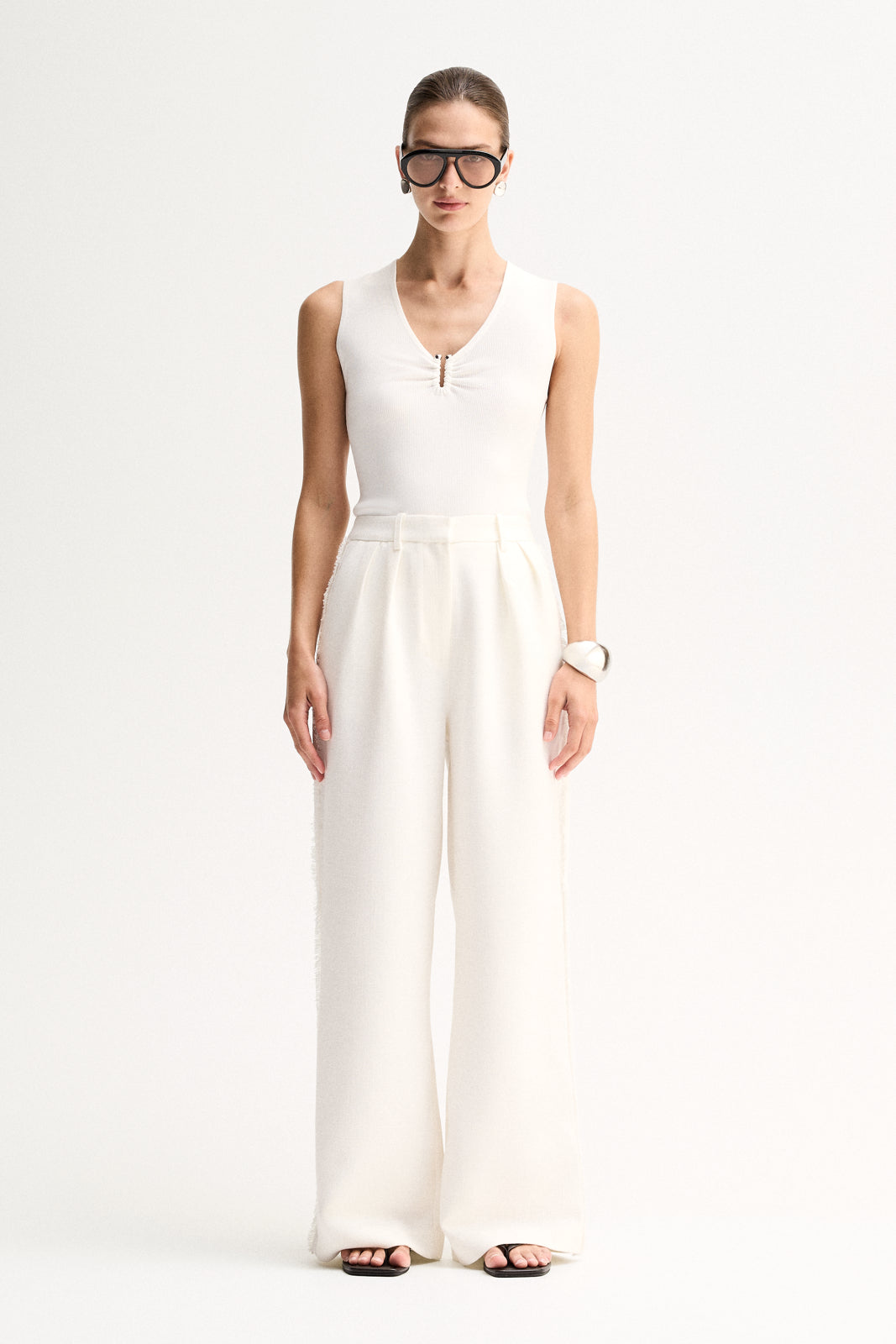 Lindsay Knit Top White