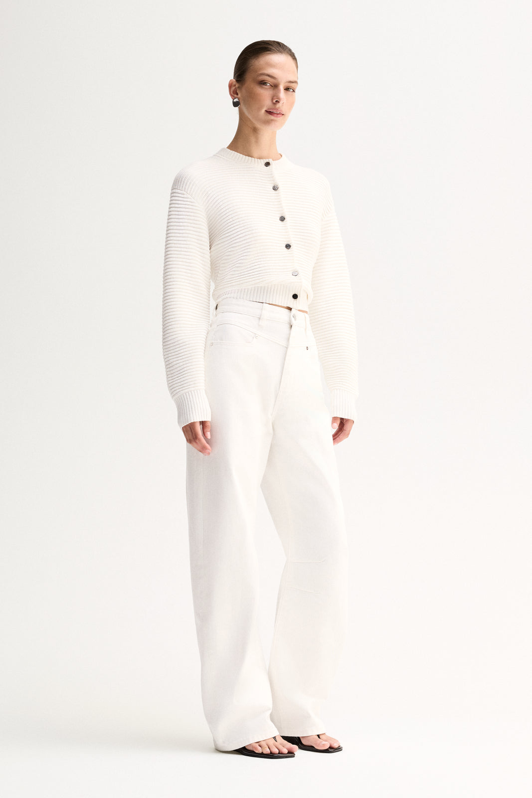 Lenna Knit Cardigan White
