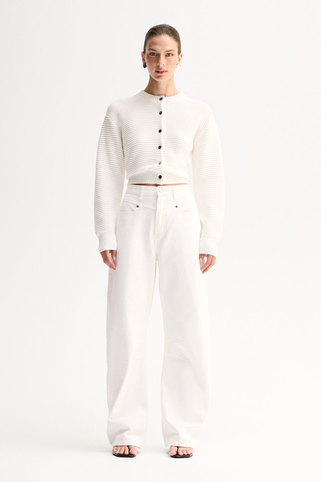 Lenna Knit Cardigan White