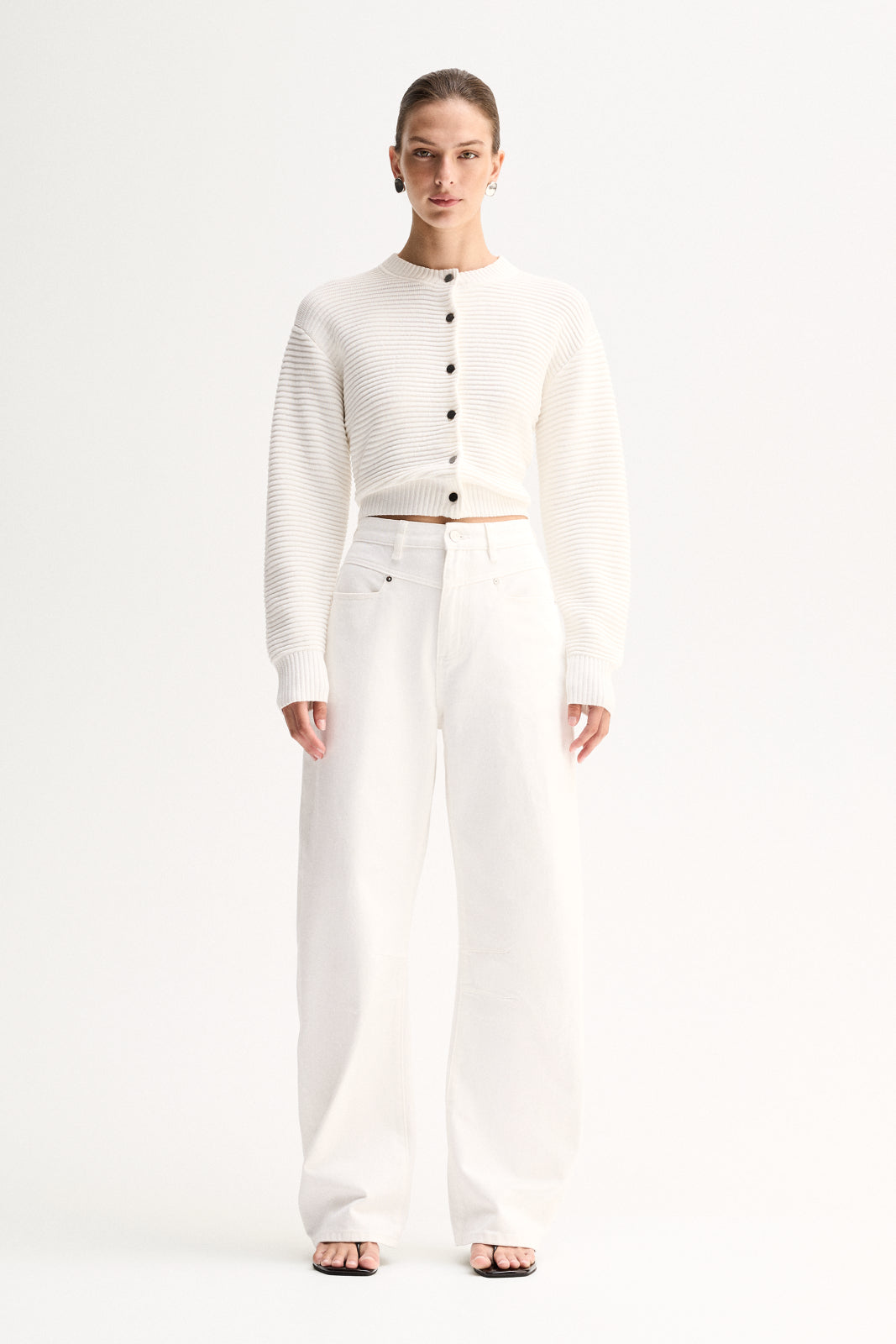 Lenna Knit Cardigan White