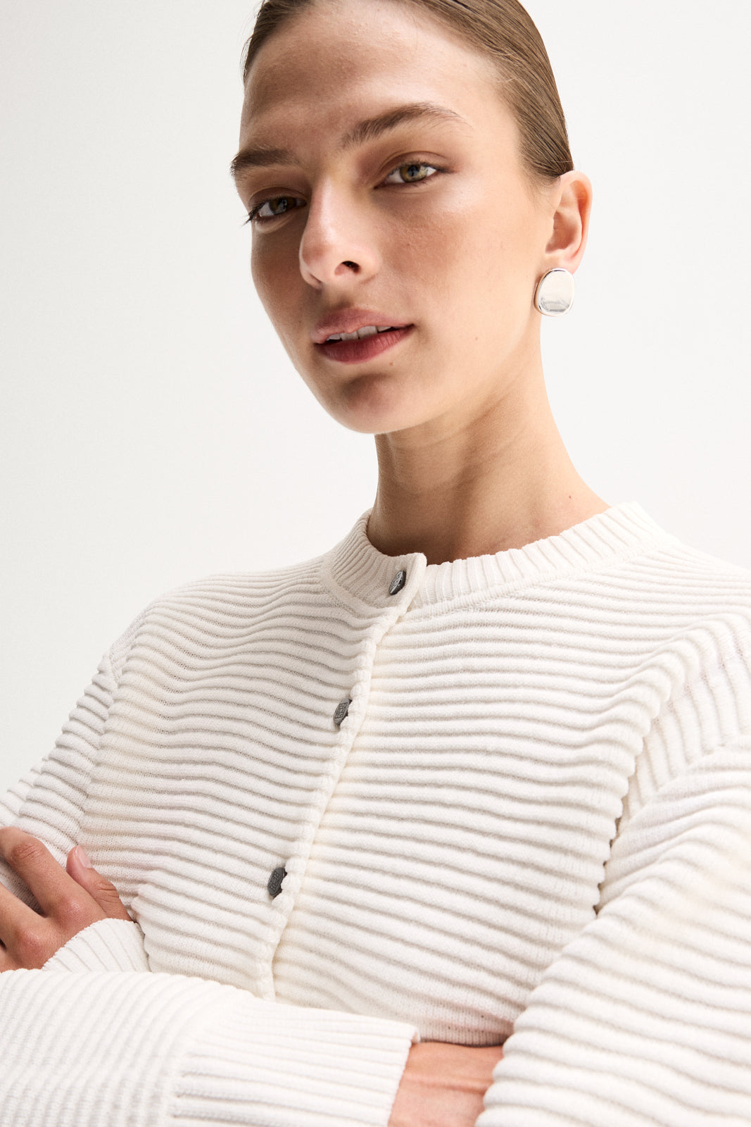 Lenna Knit Cardigan White