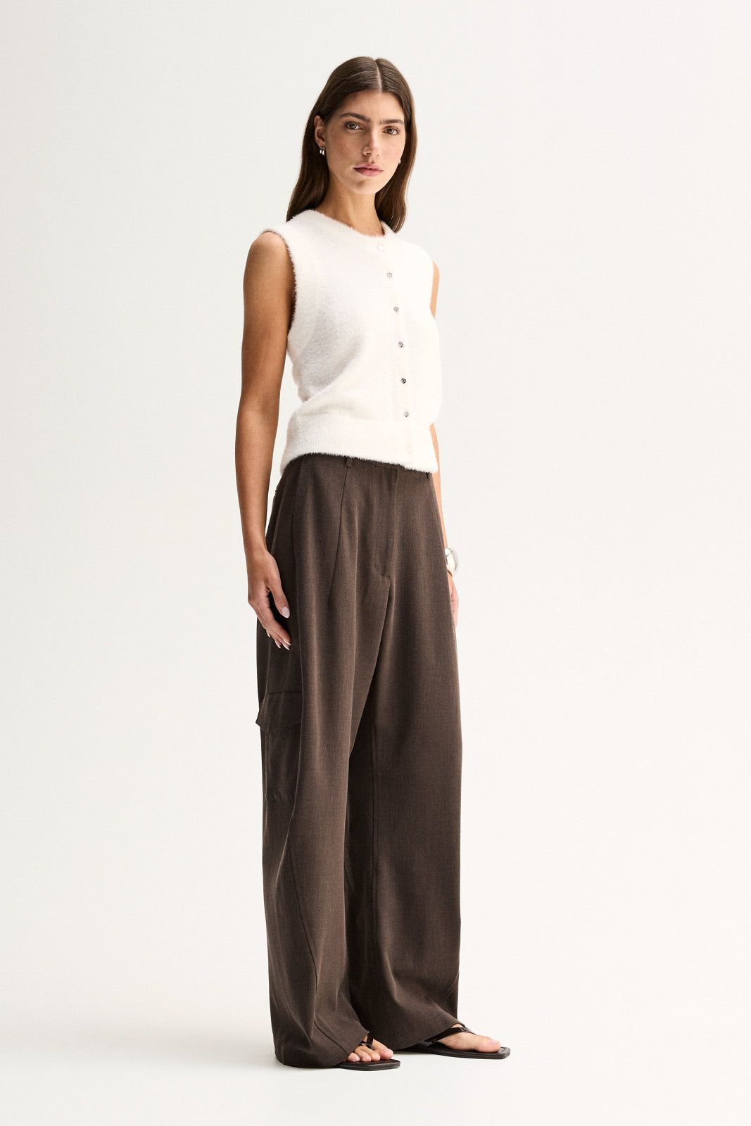 Dune Knit Cardigan White