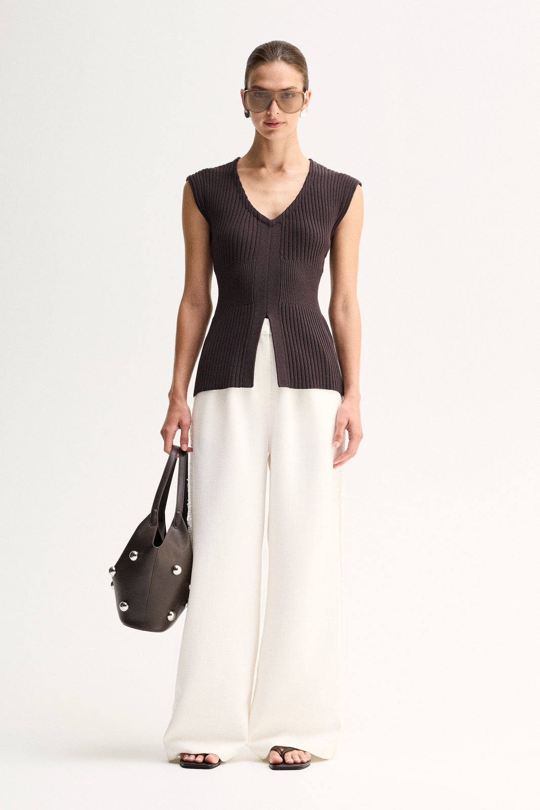 Reed Knit Top Chocolate