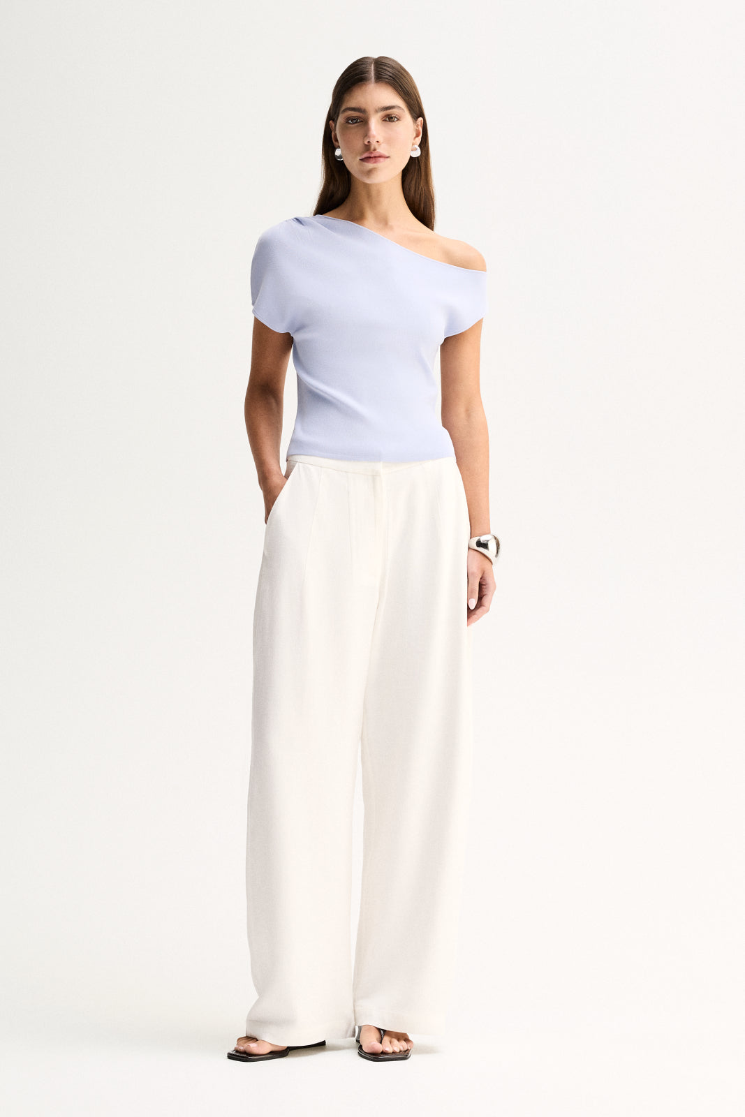 Talia Knit Top Pale Blue