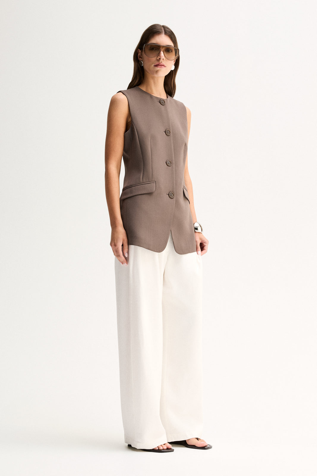 Fleur Vest Taupe