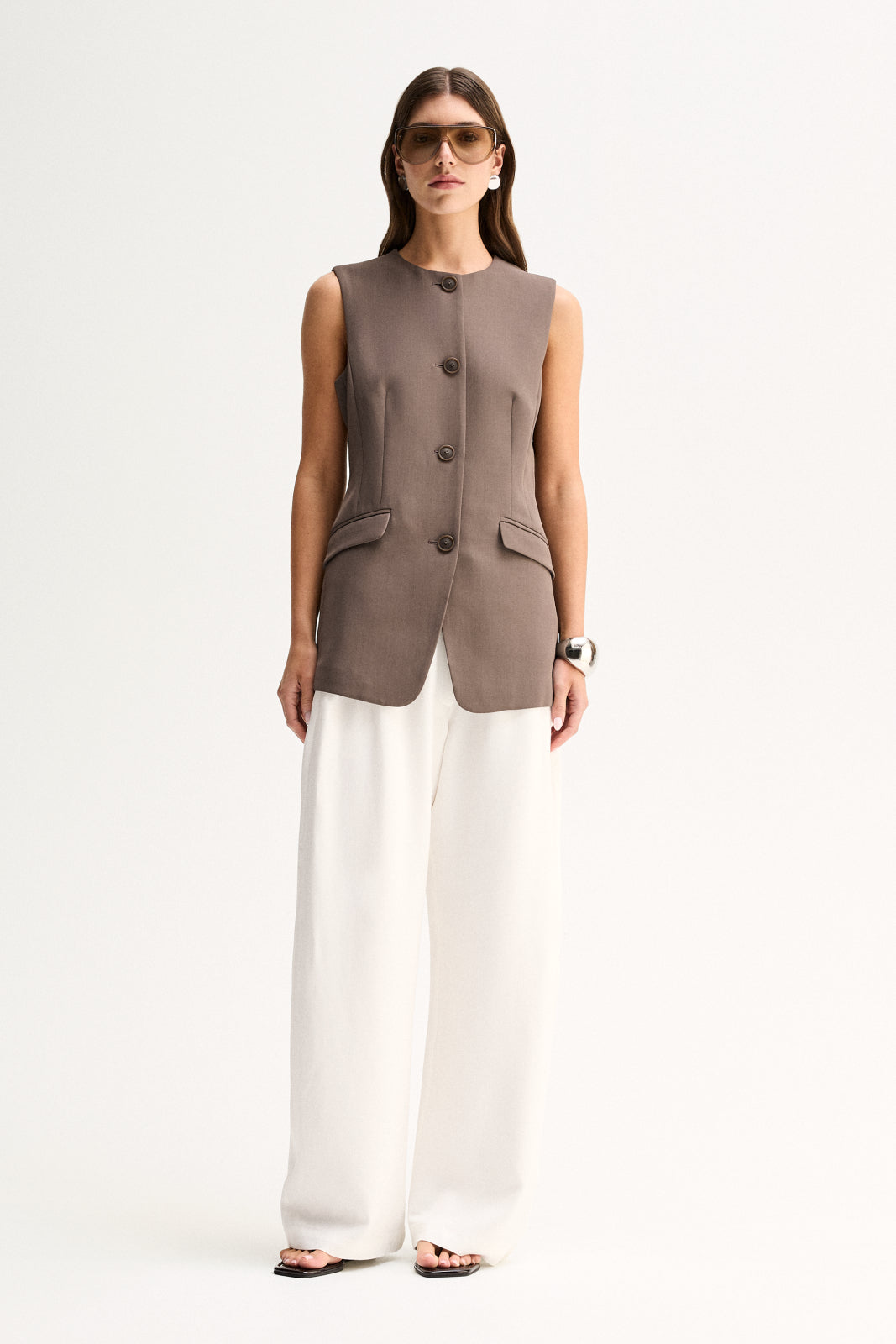 Fleur Vest Taupe