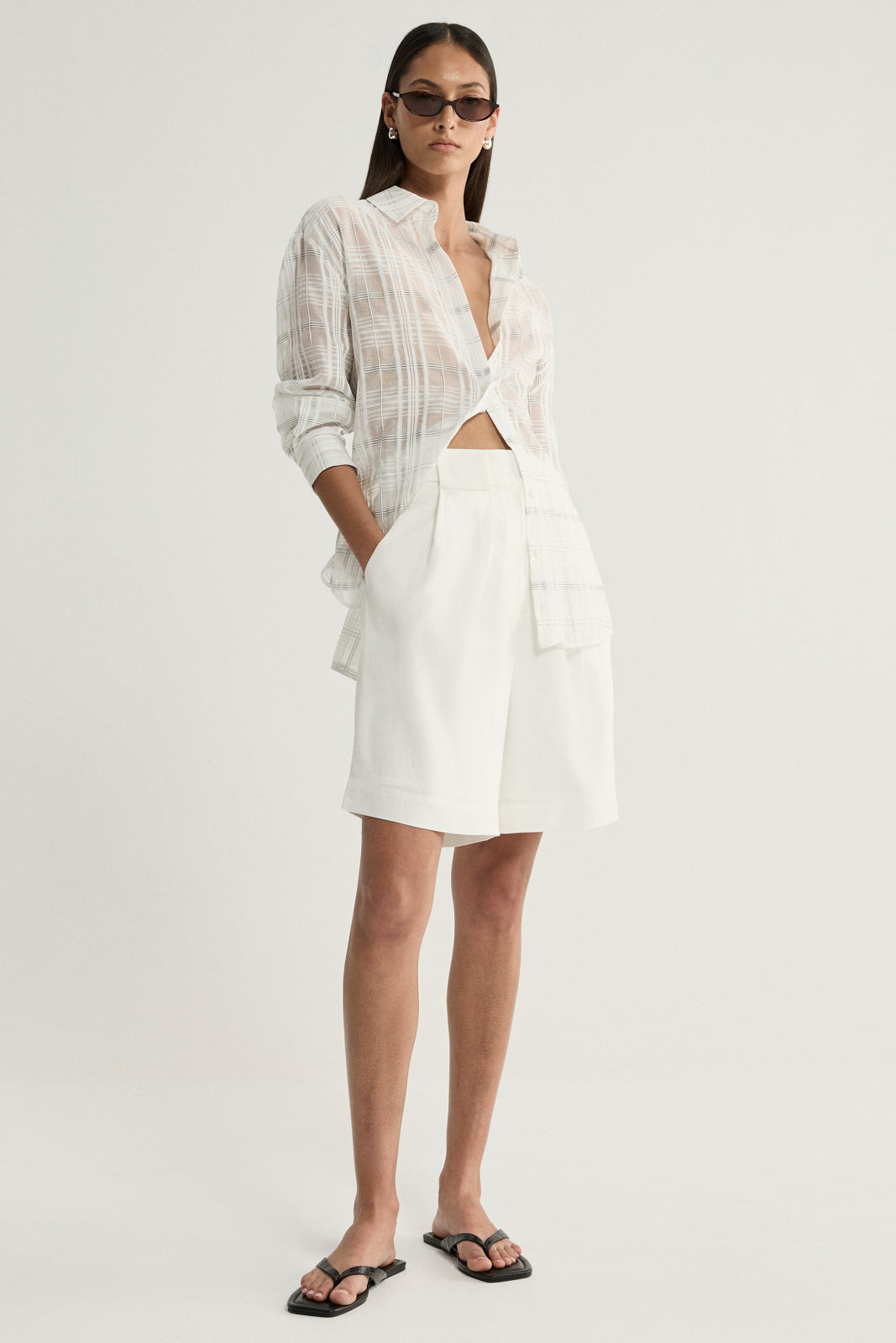 Onyx Shirt White Check