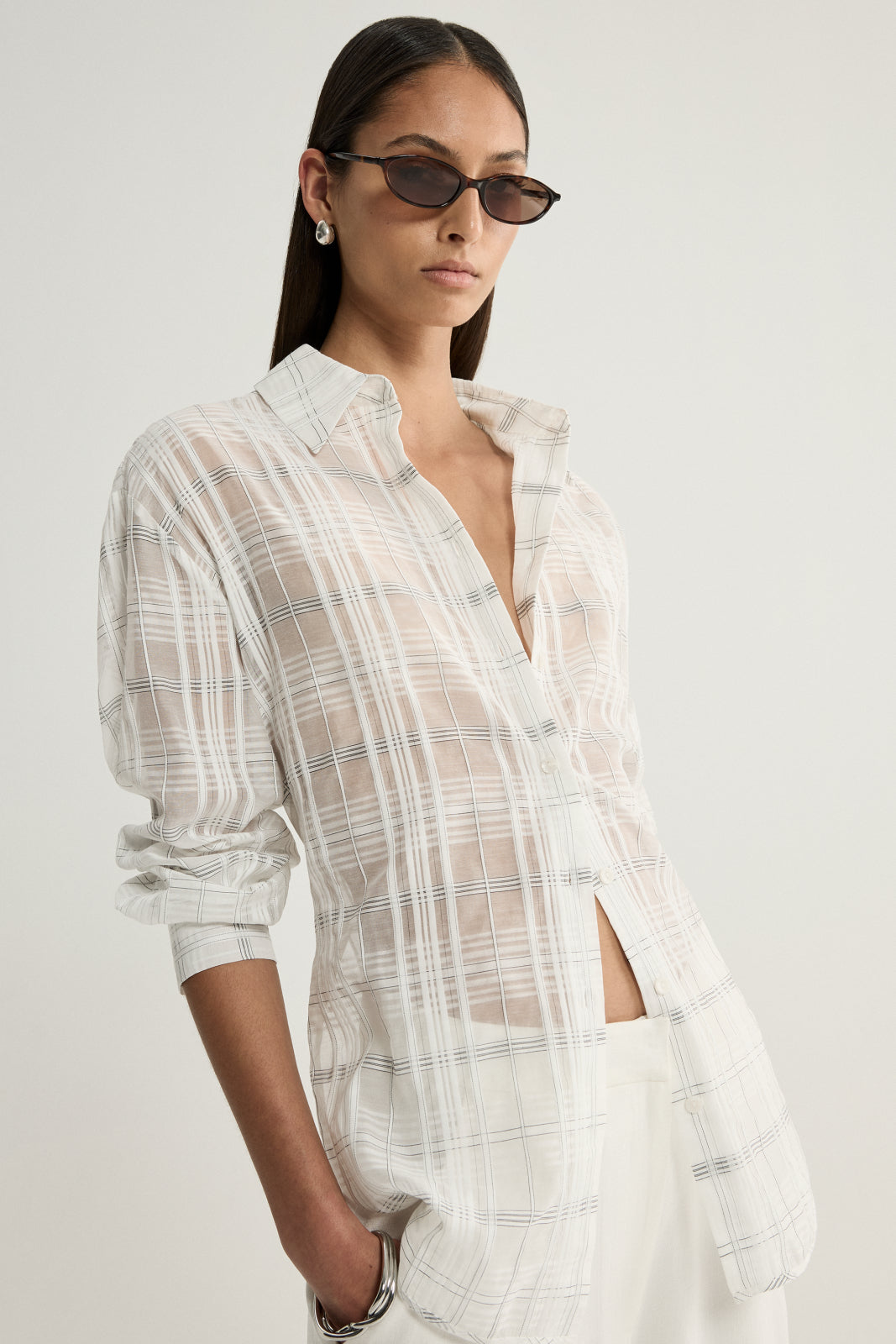 Onyx Shirt White Check