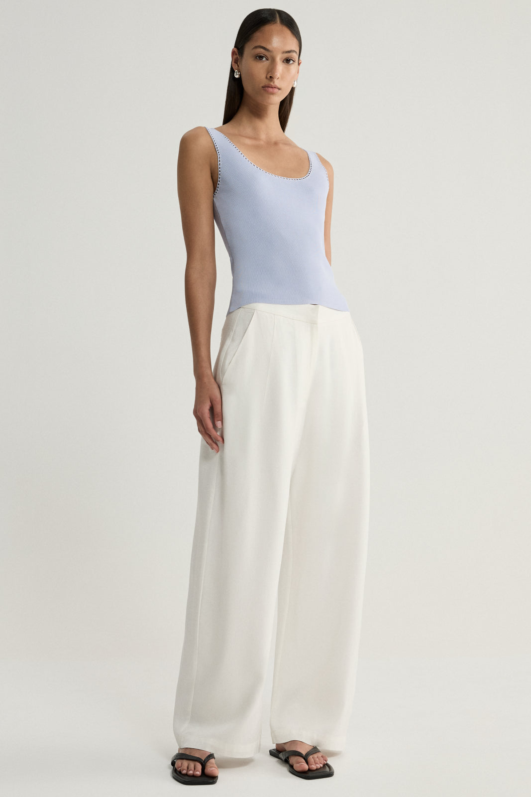 Elena Knit Top Pale Blue