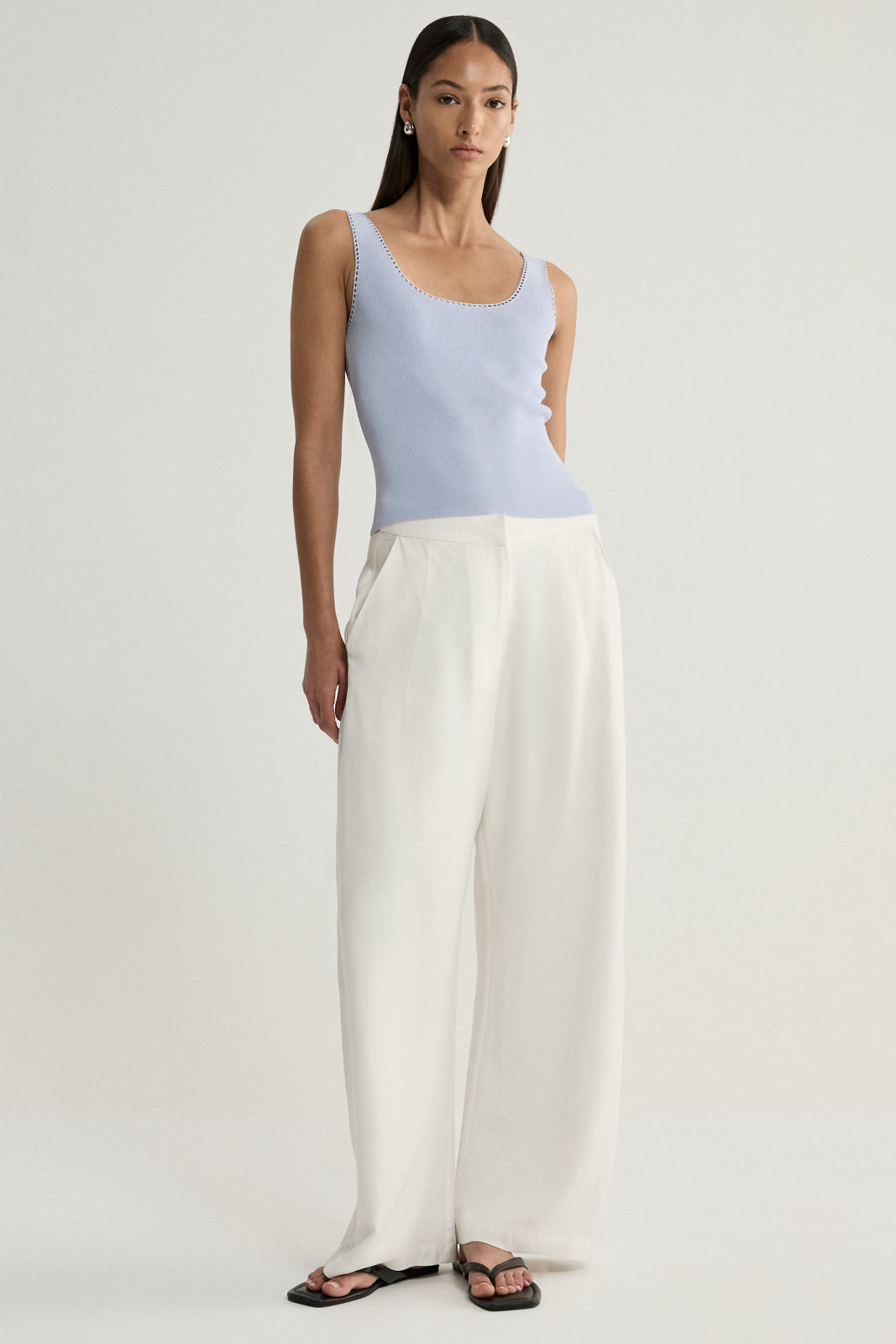 Elena Knit Top Pale Blue