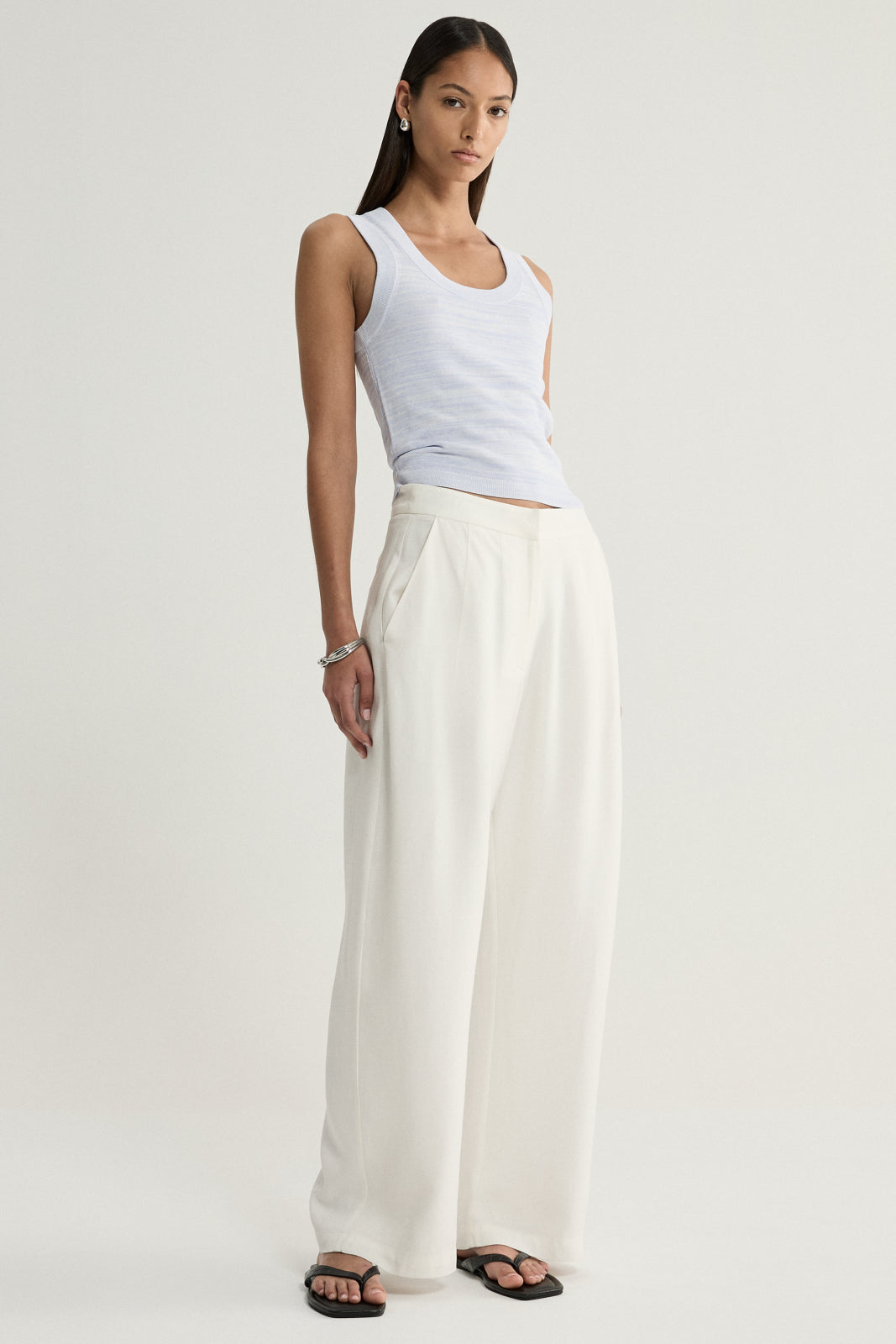 Celia Knit Top Pale Blue Marle