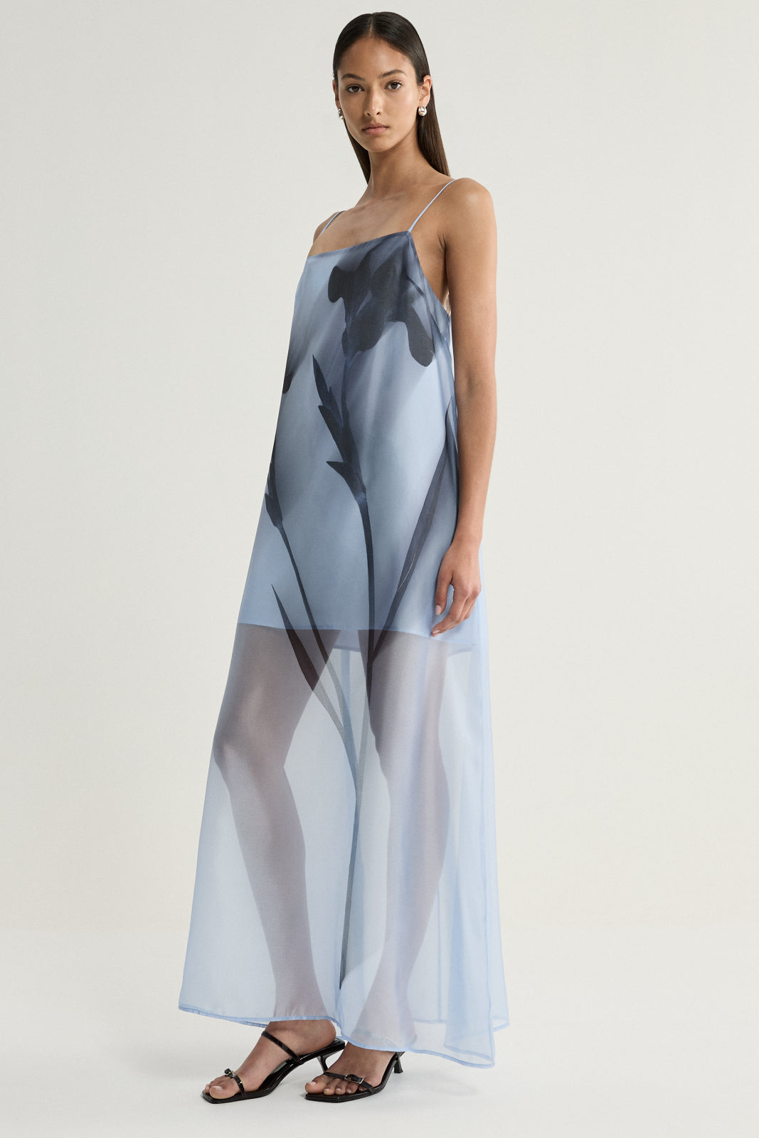Jade Dress Blue Floral Print