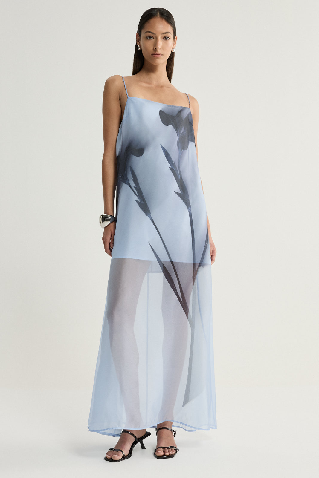 Jade Dress Blue Floral Print