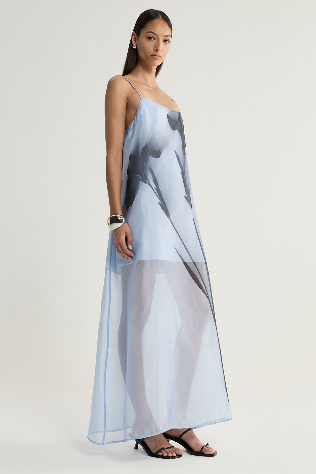 Jade Dress Blue Floral Print