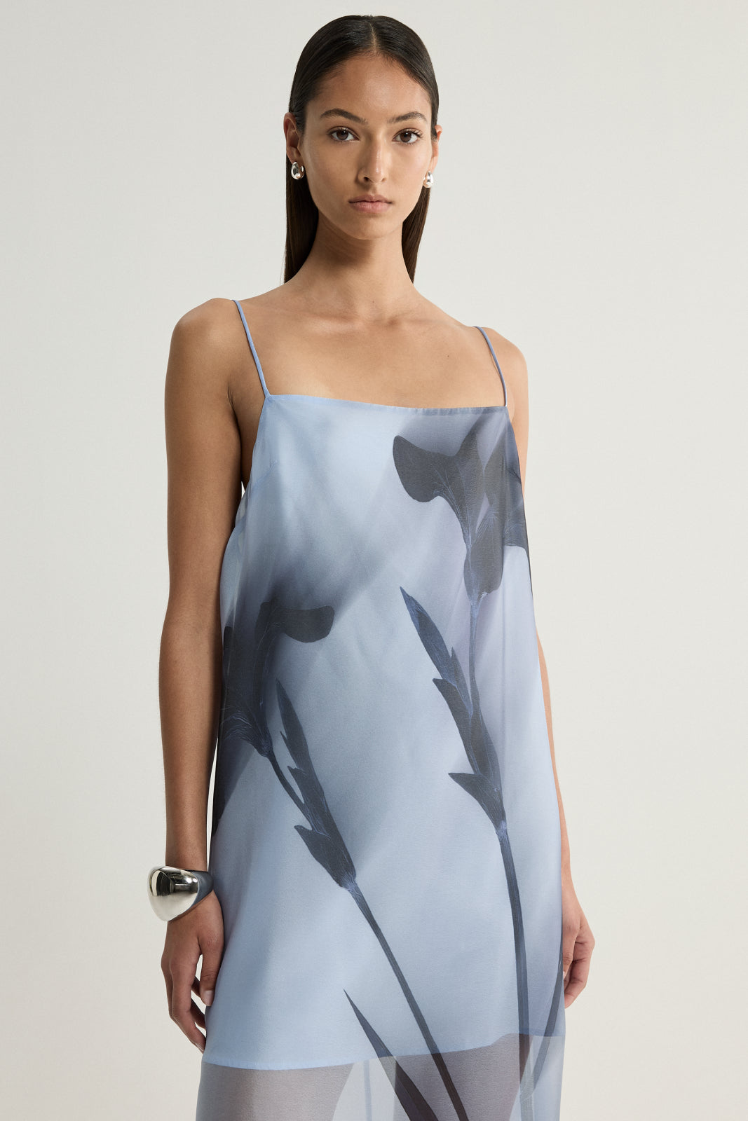 Jade Dress Blue Floral Print