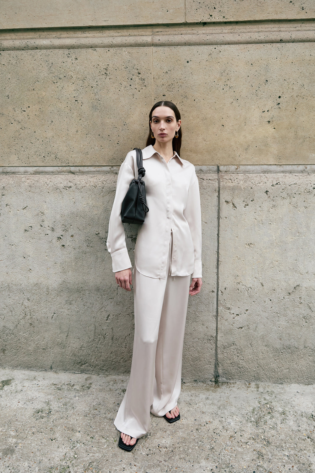 Ella Ivory Satin Corset Back Shirt | Elka Collective Ella Ivory Satin Corset Back Shirt | Elka Collective