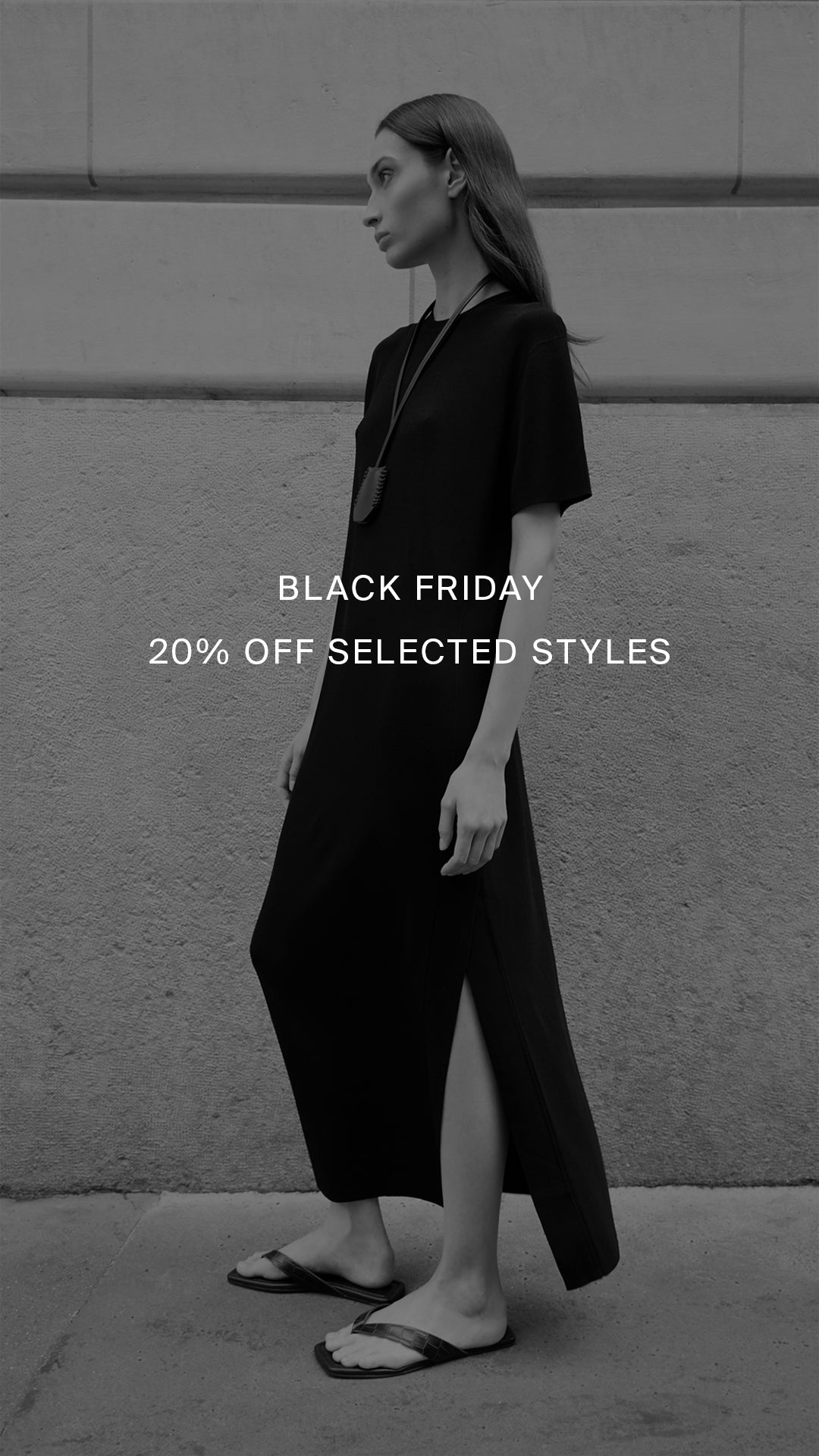 Woman wearing a black dress with 