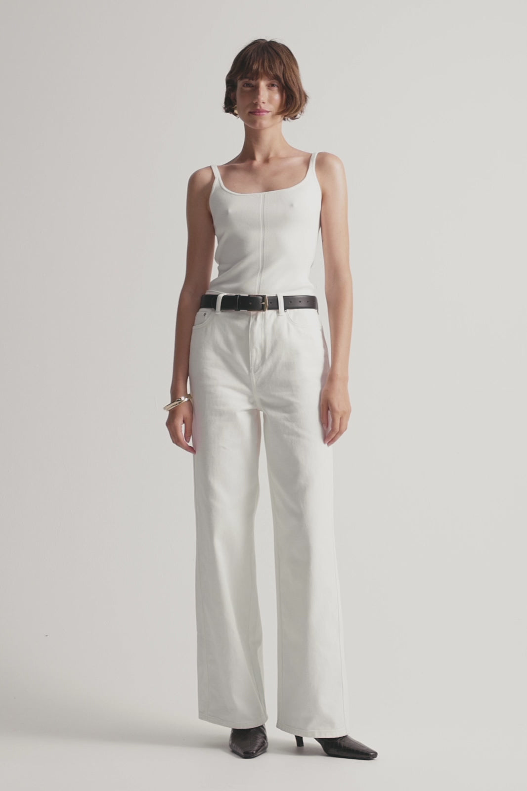 Coralie White Sleeveless Knit Bodysuit | Elka Collective