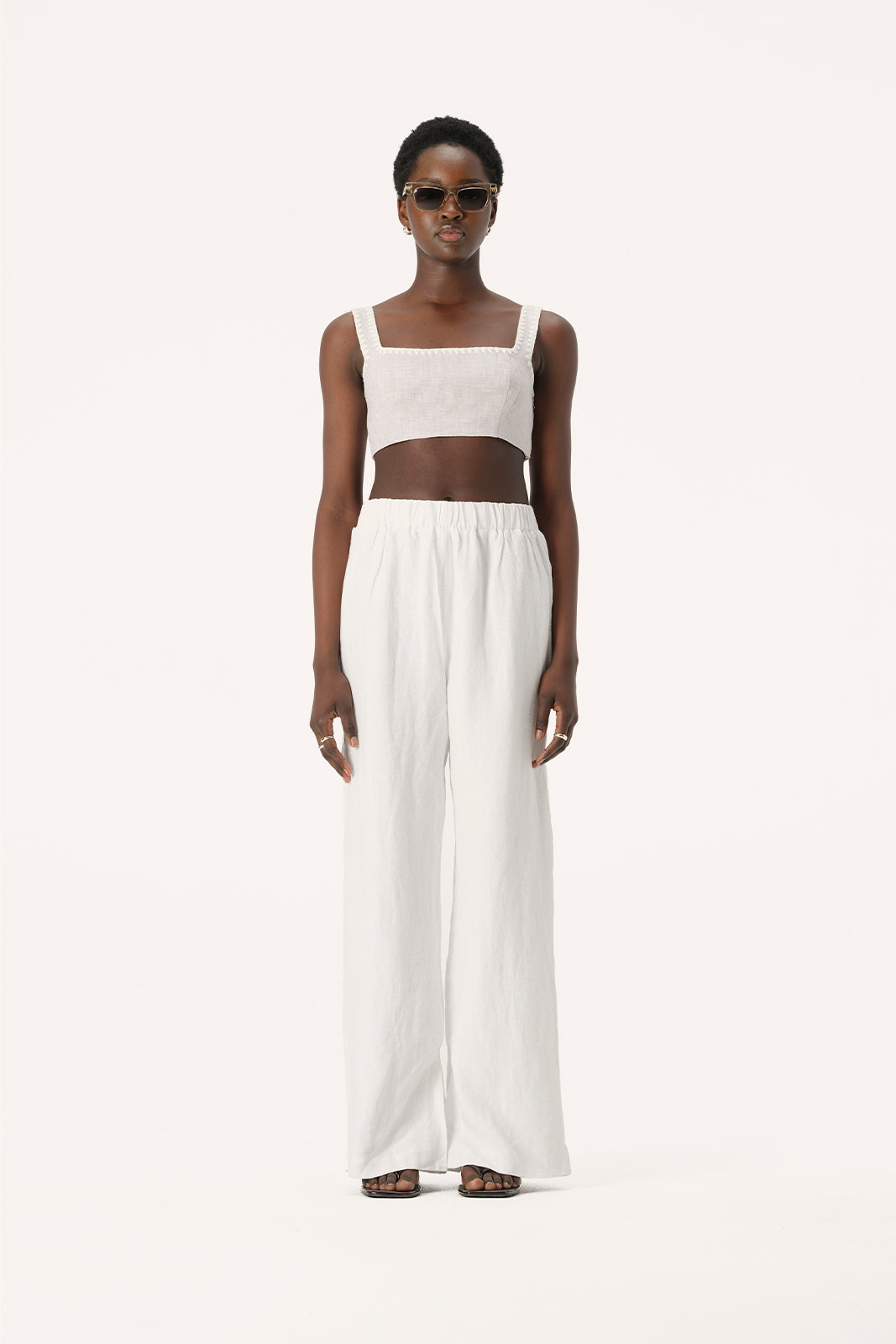 White straight hot sale palazzo pants