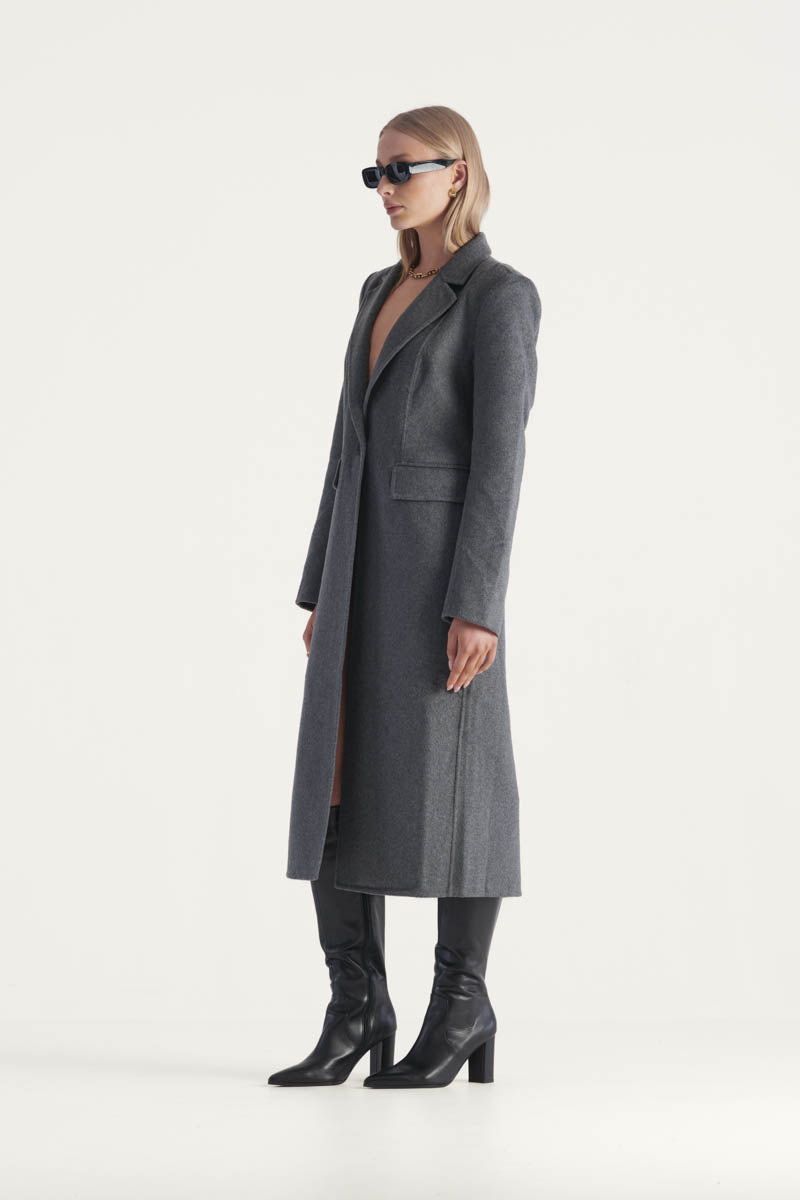 Dark grey cheap wool coat