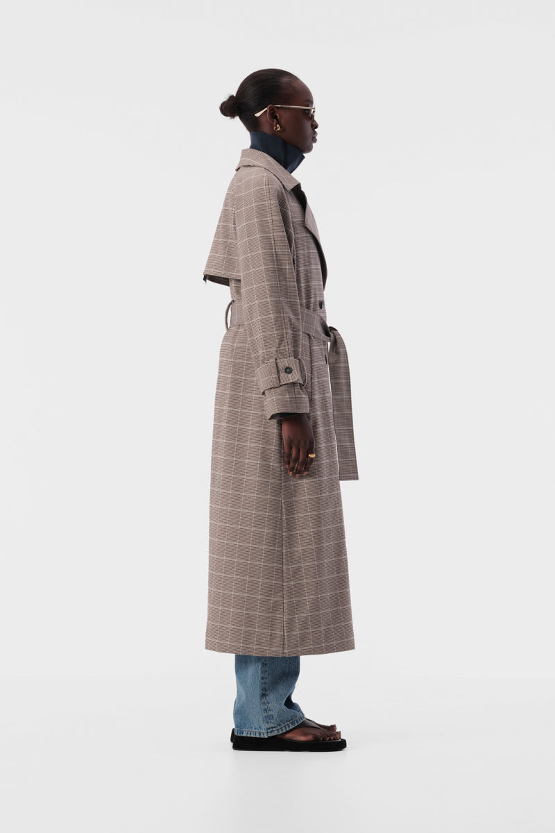 Whistles check 2024 trench coat