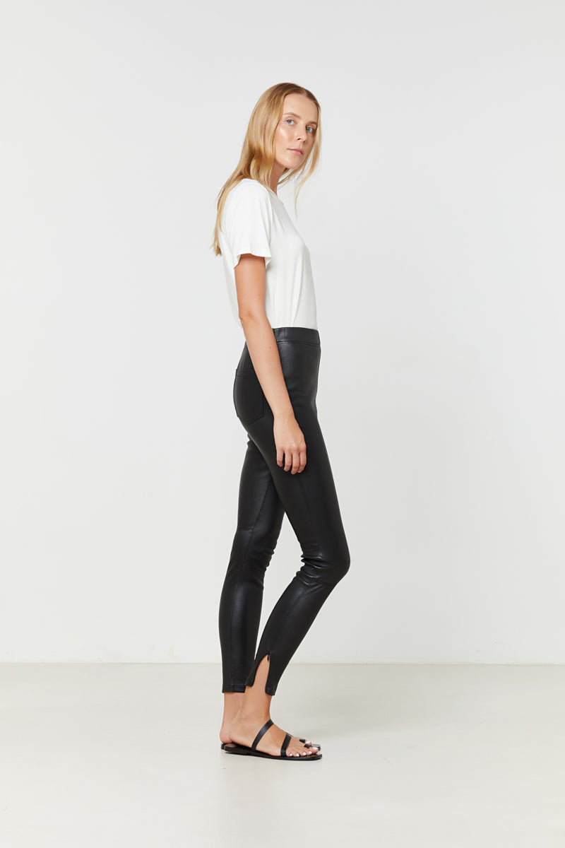 Zara Woman Black Stretch Ankle Zipper Skinny Legging, Women's